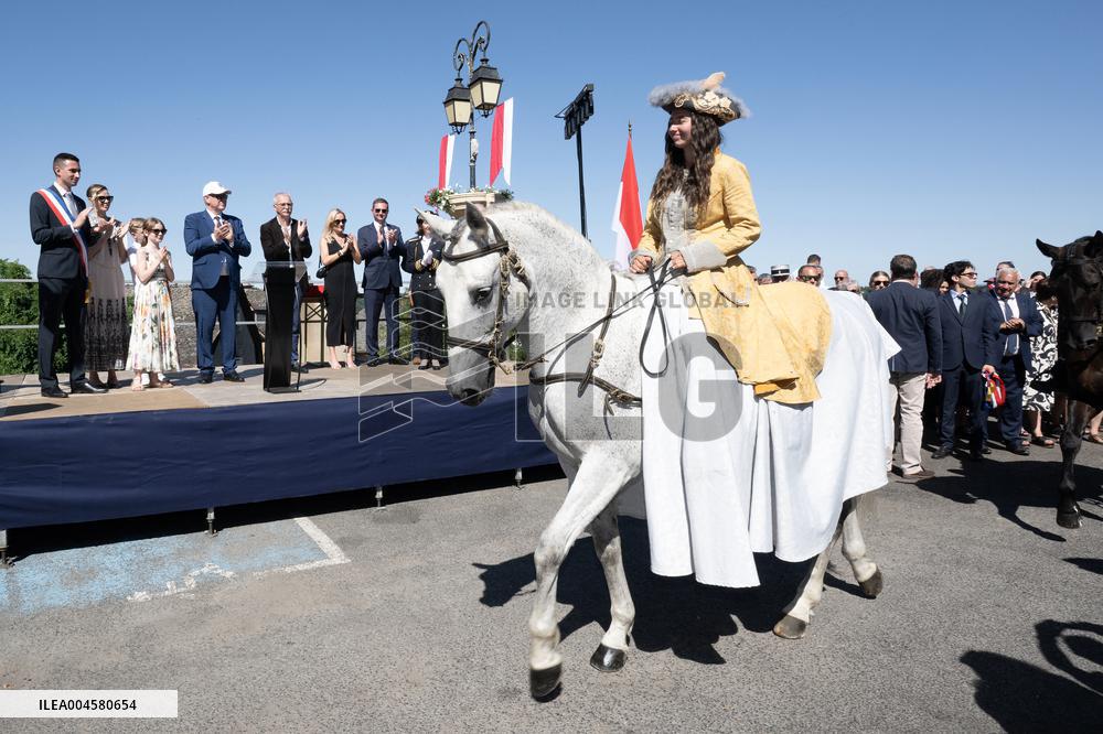 NO TABLOIDS WEB & PRINT - Princely Family of Monaco in Visit  - Mur de Barrez