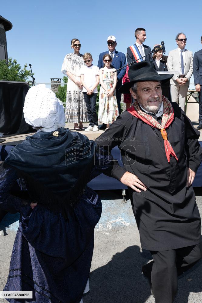 NO TABLOIDS WEB & PRINT - Princely Family of Monaco in Visit  - Mur de Barrez