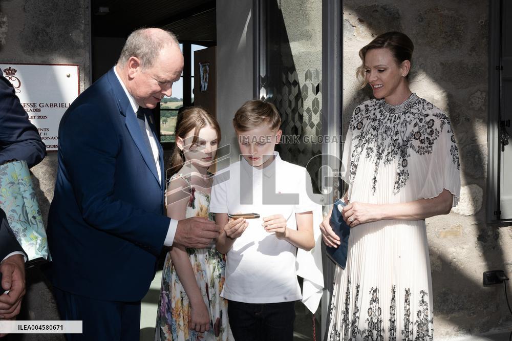 NO TABLOIDS WEB & PRINT - Princely Family of Monaco in Visit  - Mur de Barrez