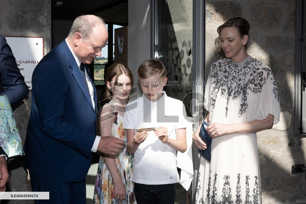 NO TABLOIDS WEB & PRINT - Princely Family of Monaco in Visit  - Mur de Barrez