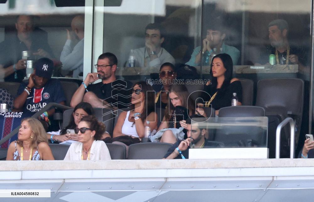Celebs At The Semi Final PSG v Real Madrid - NJ