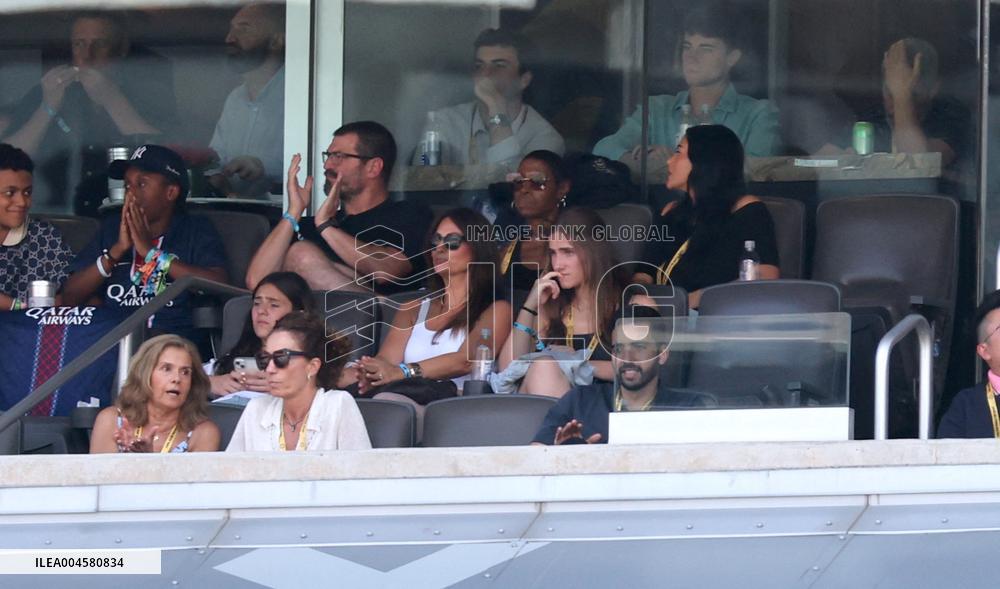Celebs At The Semi Final PSG v Real Madrid - NJ