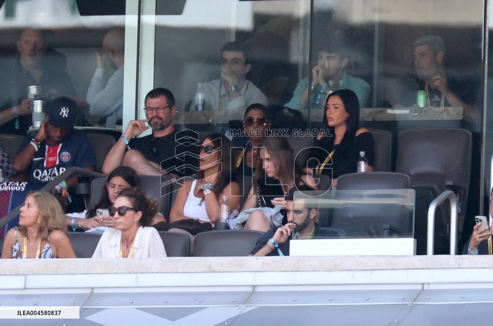 Celebs At The Semi Final PSG v Real Madrid - NJ
