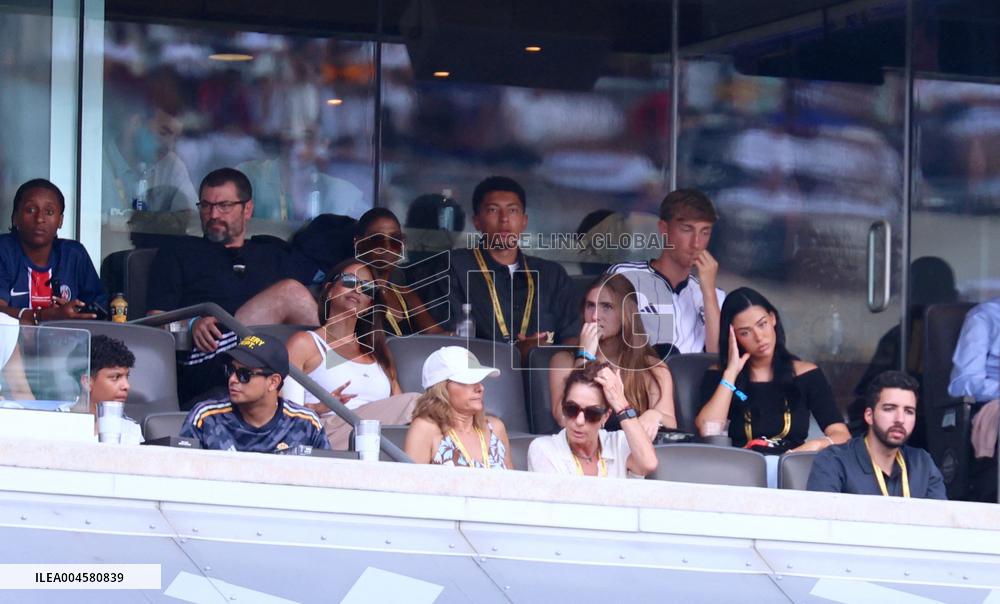 Celebs At The Semi Final PSG v Real Madrid - NJ