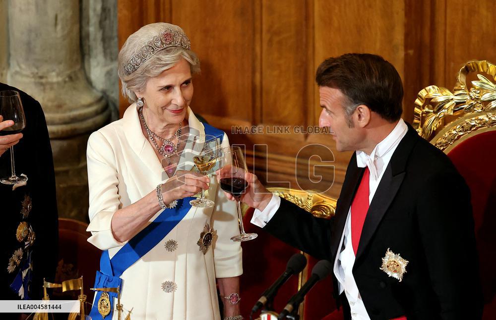 French President and Brigitte Macron at Guildhall Banquet