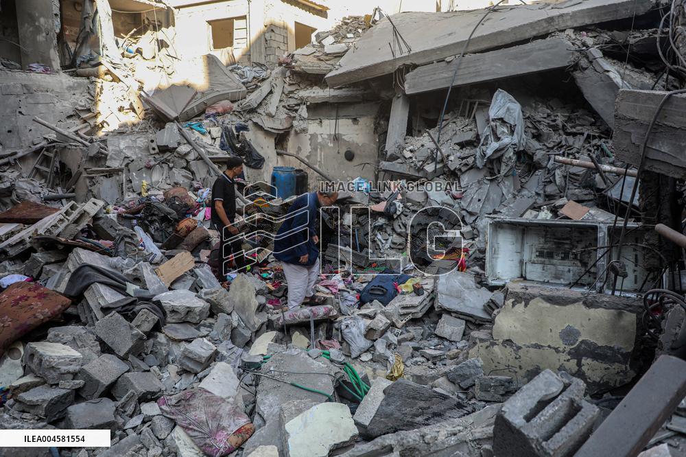 Gaza City Airstrike Damage - Gaza City