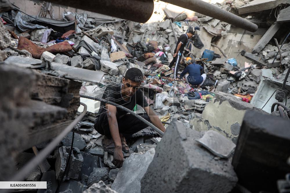 Gaza City Airstrike Damage - Gaza City