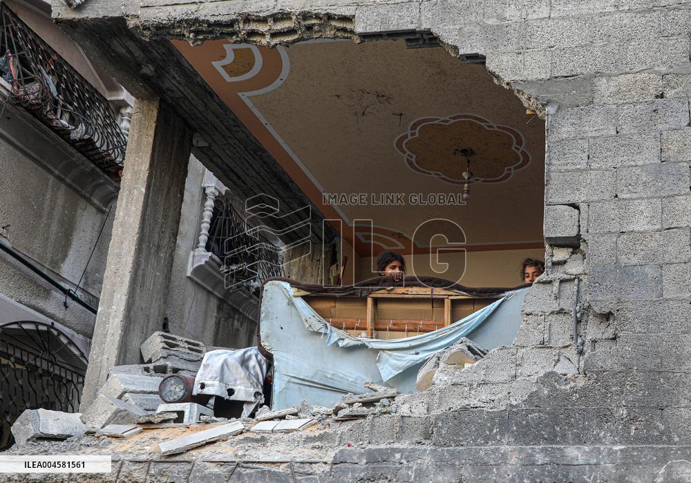 Gaza City Airstrike Damage - Gaza City