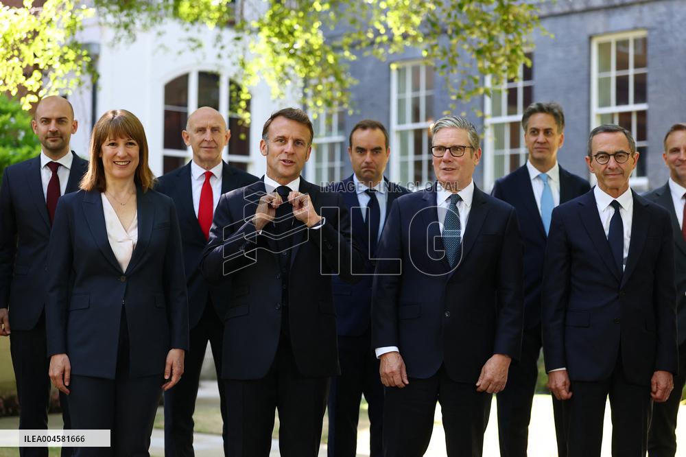 Macron and Starmer at Downing Street for UK-FR Summit - London