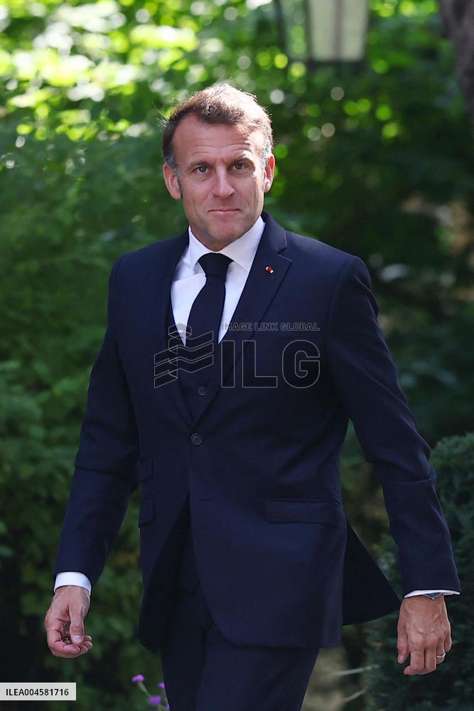 Macron and Starmer at Downing Street for UK-FR Summit - London