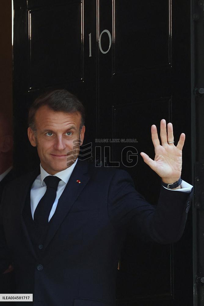 Macron and Starmer at Downing Street for UK-FR Summit - London