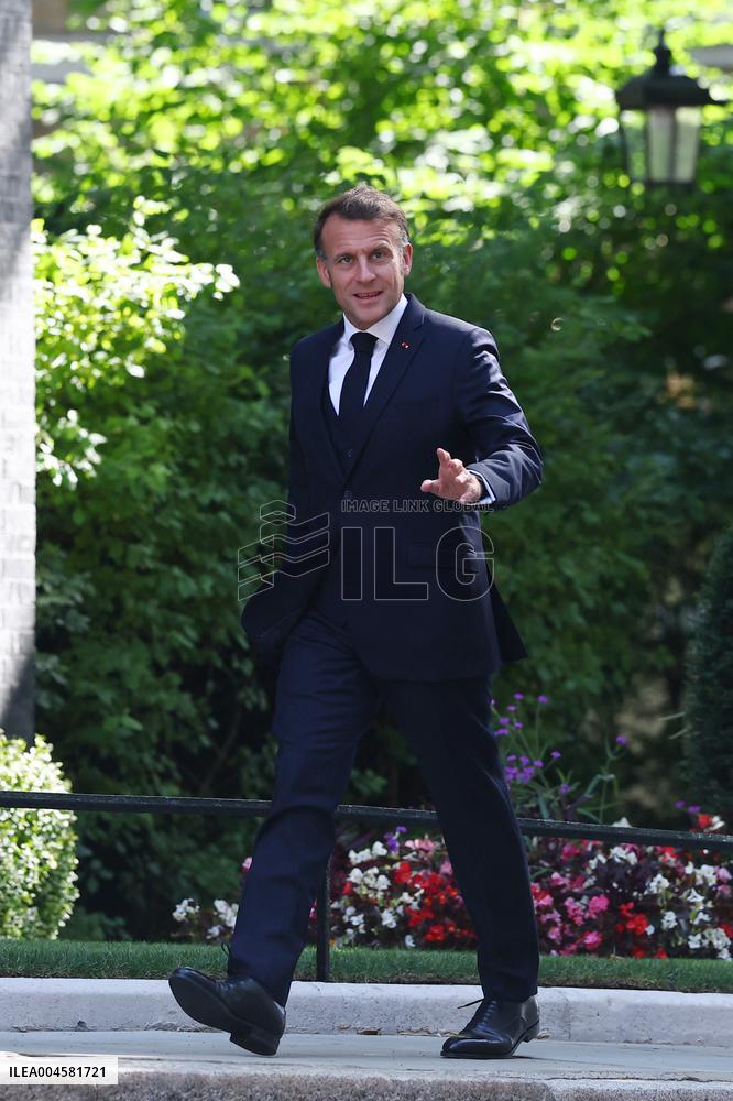 Macron and Starmer at Downing Street for UK-FR Summit - London