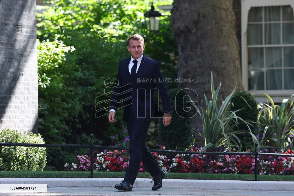 Macron and Starmer at Downing Street for UK-FR Summit - London