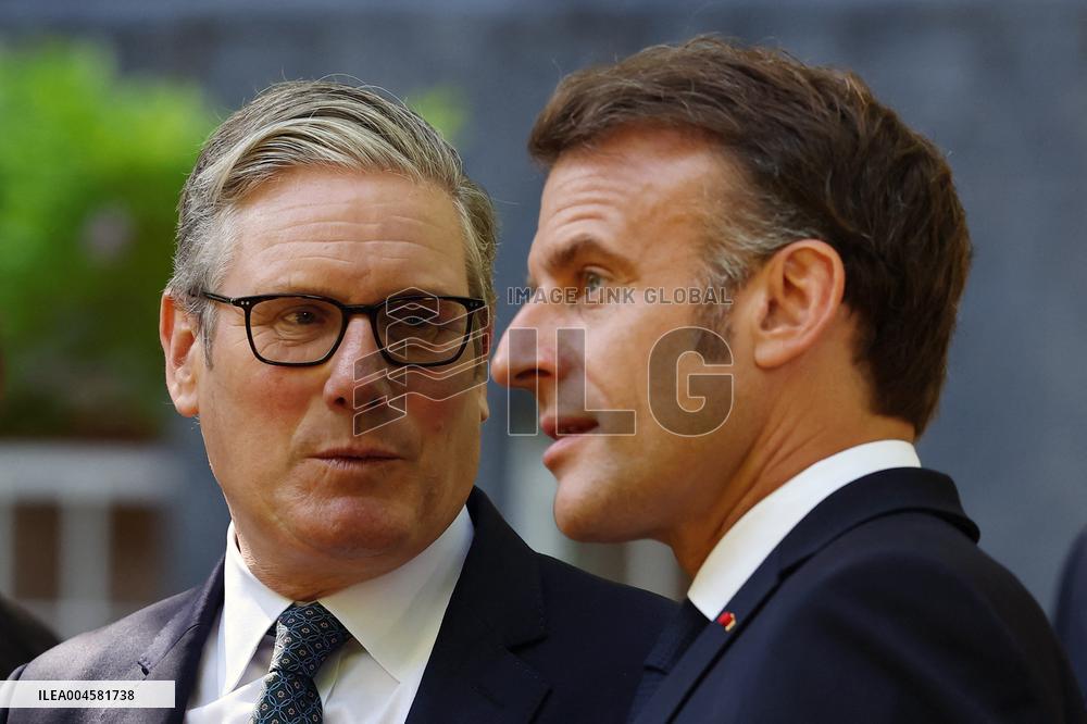 Macron and Starmer at Downing Street for UK-FR Summit - London