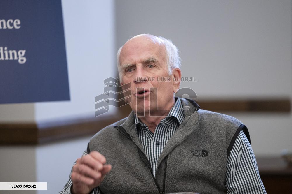 United States Senator Peter Welch (Democrat of Vermont) gives pen and pad on reformation of FEMA