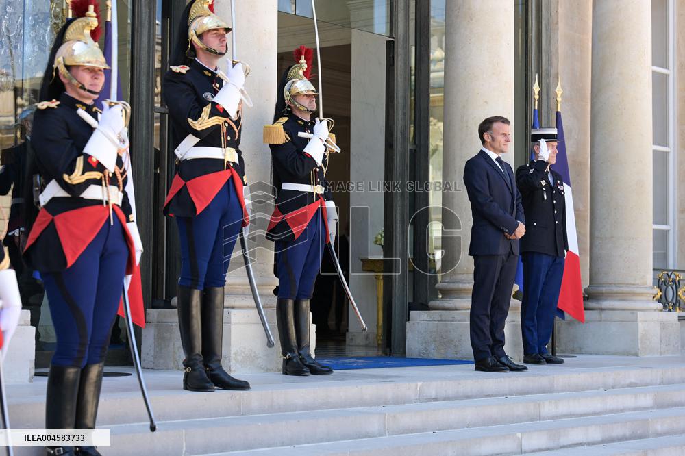 President Macron Welcomes Prince Rahim Al-Hussaini Aga Khan V - Paris