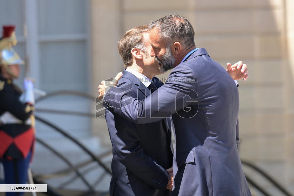 President Macron Welcomes Prince Rahim Al-Hussaini Aga Khan V - Paris