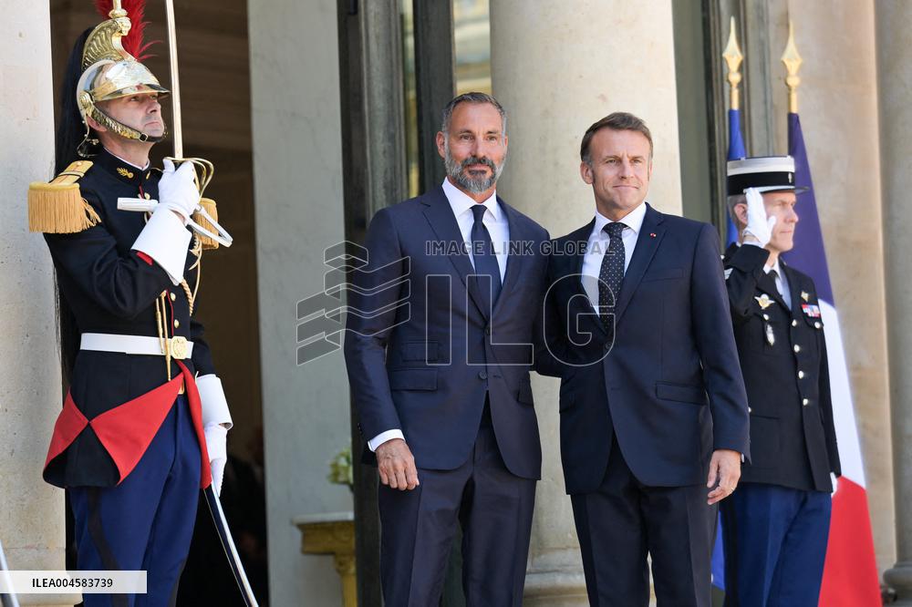 President Macron Welcomes Prince Rahim Al-Hussaini Aga Khan V - Paris