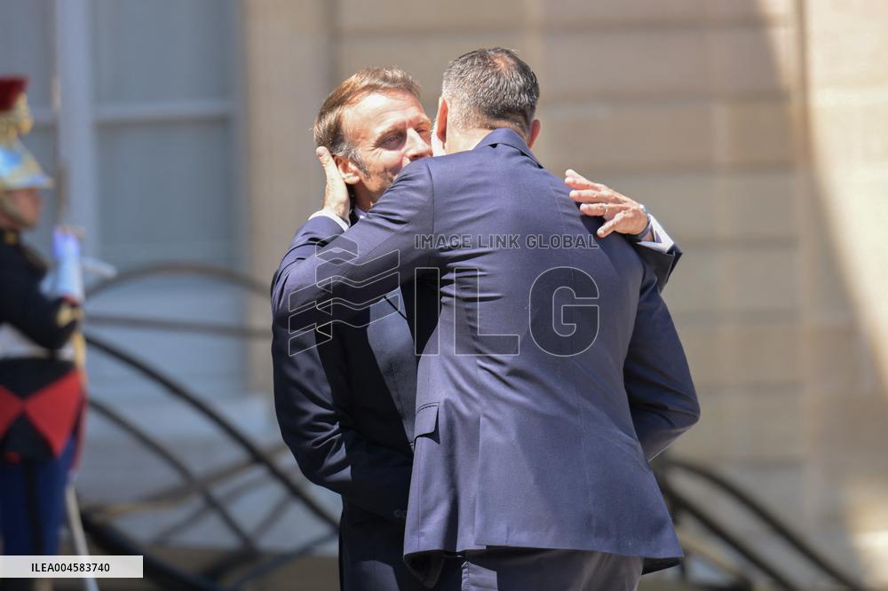 President Macron Welcomes Prince Rahim Al-Hussaini Aga Khan V - Paris