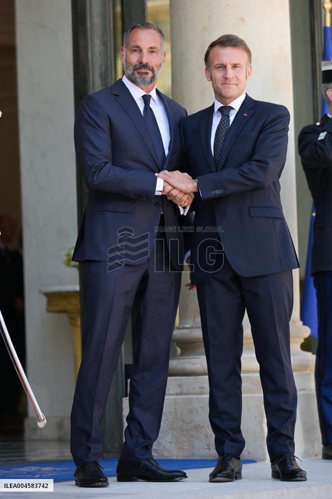 President Macron Welcomes Prince Rahim Al-Hussaini Aga Khan V - Paris