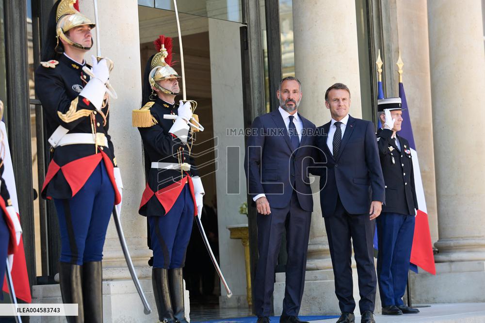 President Macron Welcomes Prince Rahim Al-Hussaini Aga Khan V - Paris