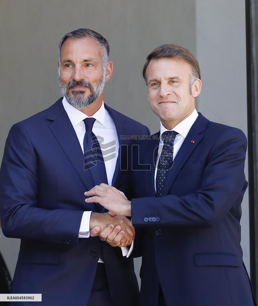 President Macron Welcomes Prince Rahim Al-Hussaini Aga Khan V - Paris