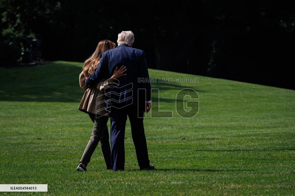 DC: President and First Lady Trump Depart the White House for Kerrville, Texas