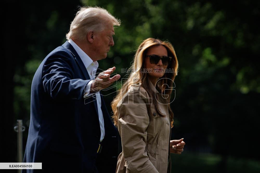 DC: President and First Lady Trump Depart the White House for Kerrville, Texas