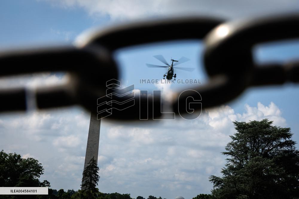 DC: President and First Lady Trump Depart the White House for Kerrville, Texas