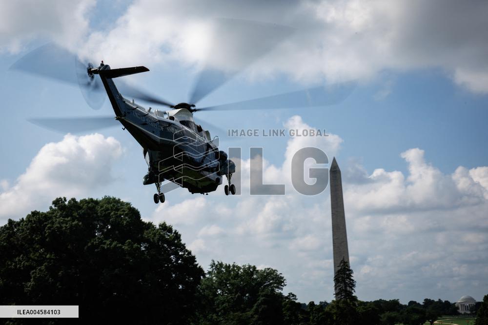 DC: President and First Lady Trump Depart the White House for Kerrville, Texas