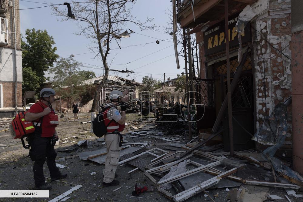 Aftermath Of Russian Drone Strike - Ukraine