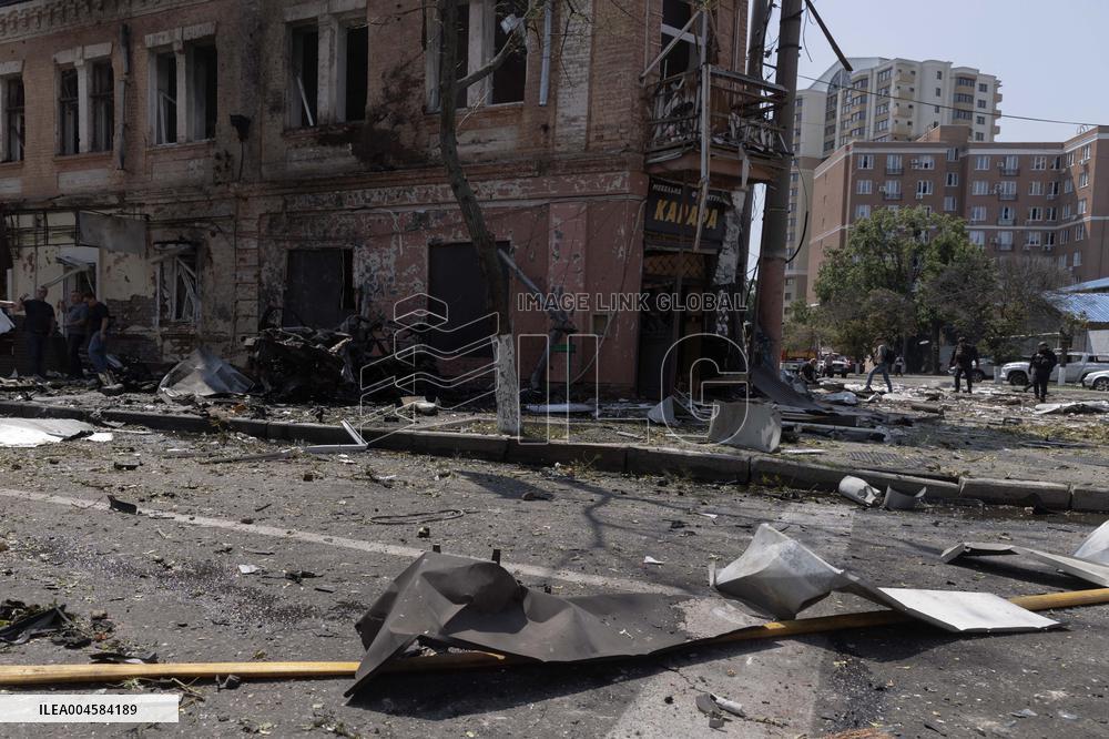 Aftermath Of Russian Drone Strike - Ukraine