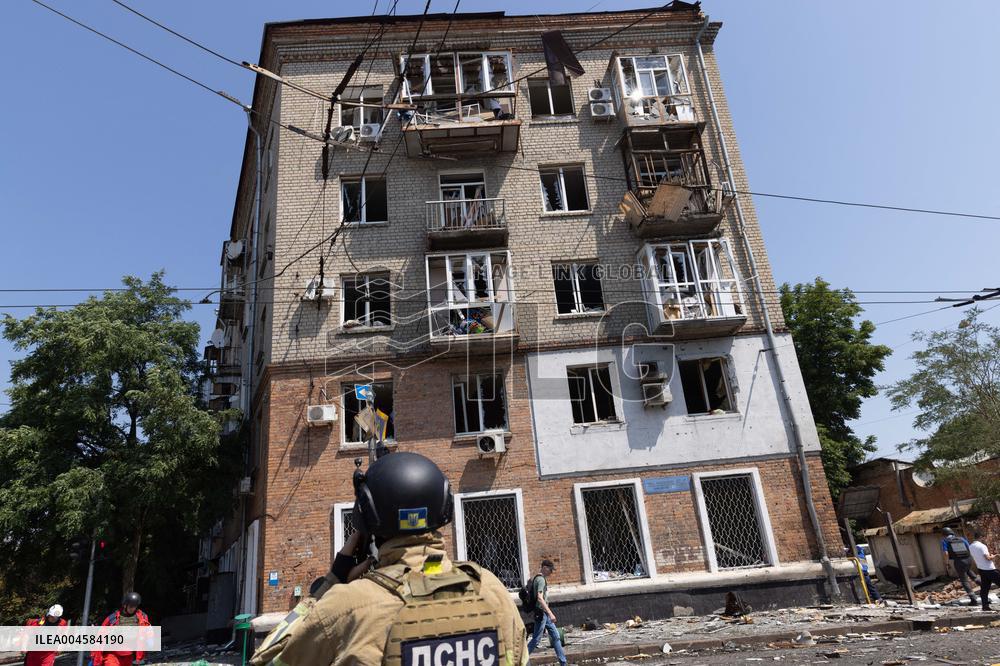 Aftermath Of Russian Drone Strike - Ukraine