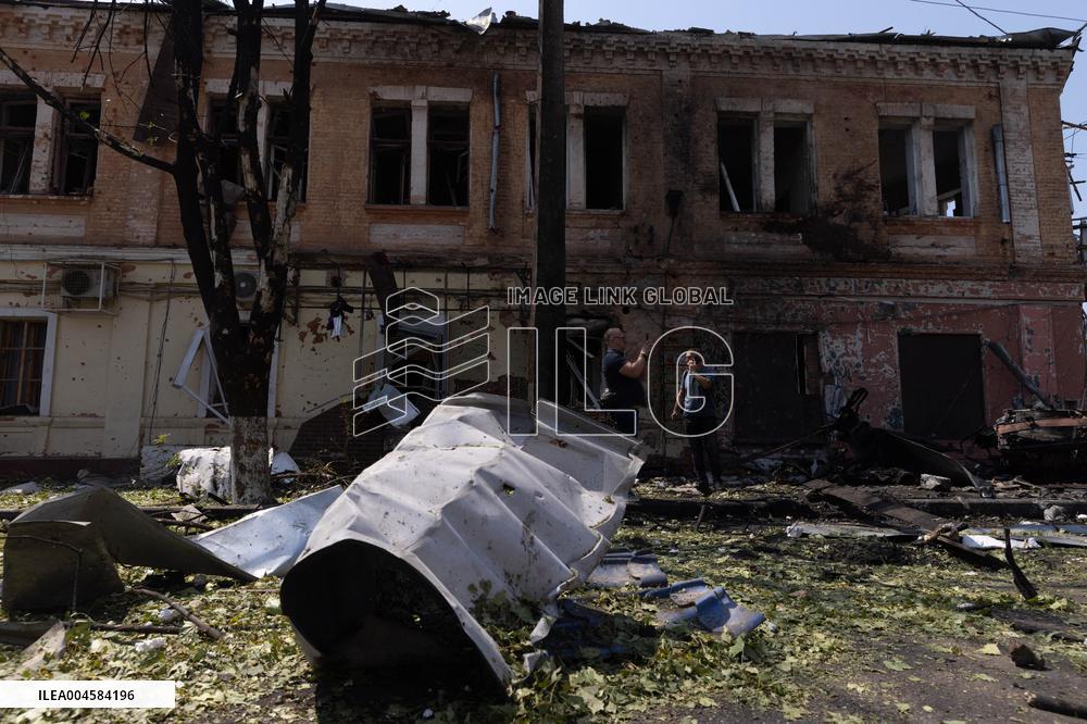 Aftermath Of Russian Drone Strike - Ukraine