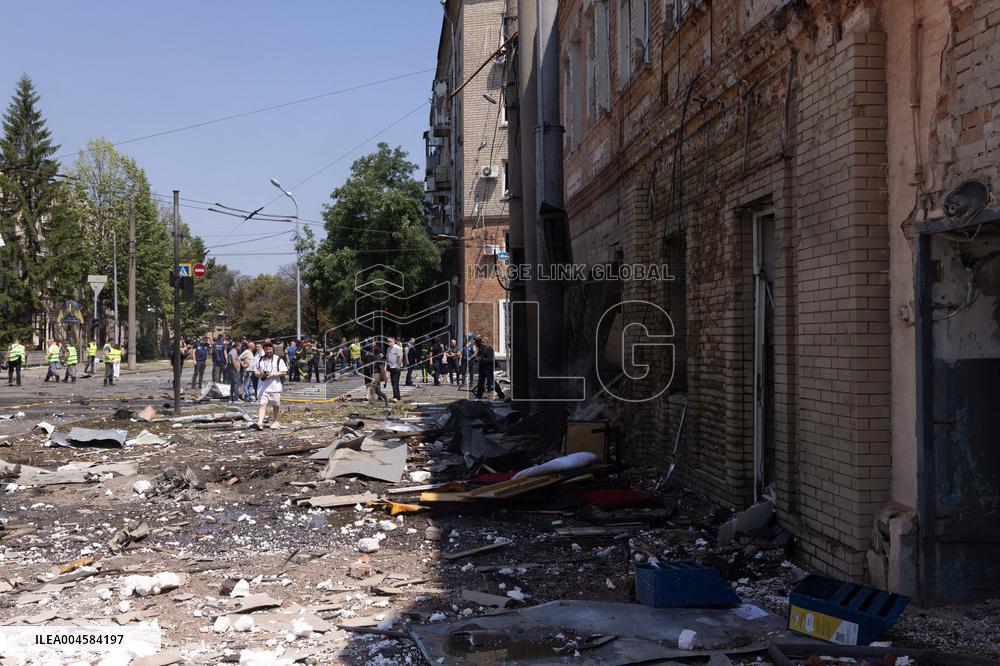 Aftermath Of Russian Drone Strike - Ukraine