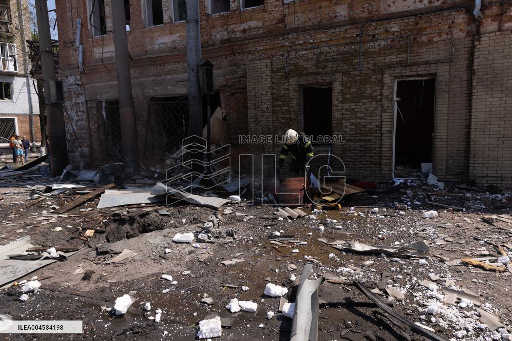 Aftermath Of Russian Drone Strike - Ukraine