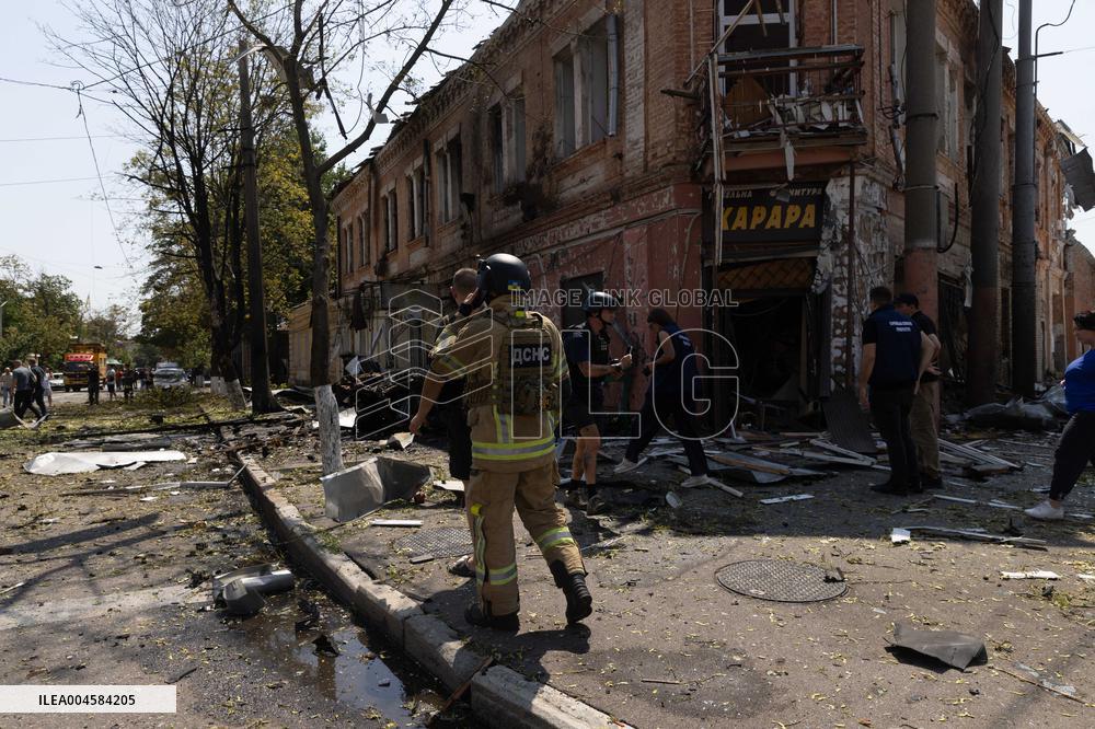 Aftermath Of Russian Drone Strike - Ukraine