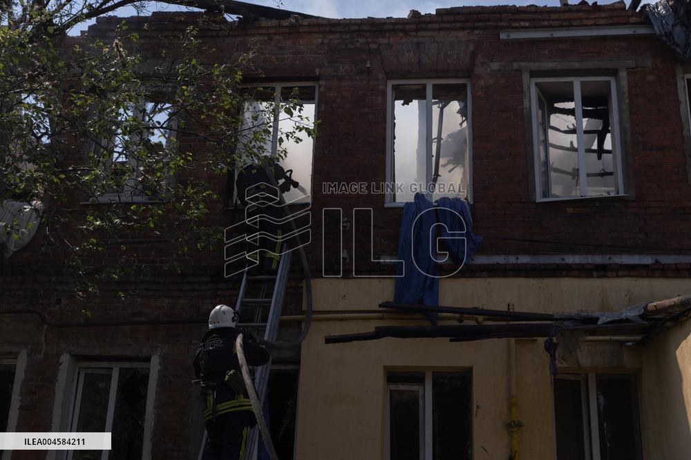 Aftermath Of Russian Drone Strike - Ukraine