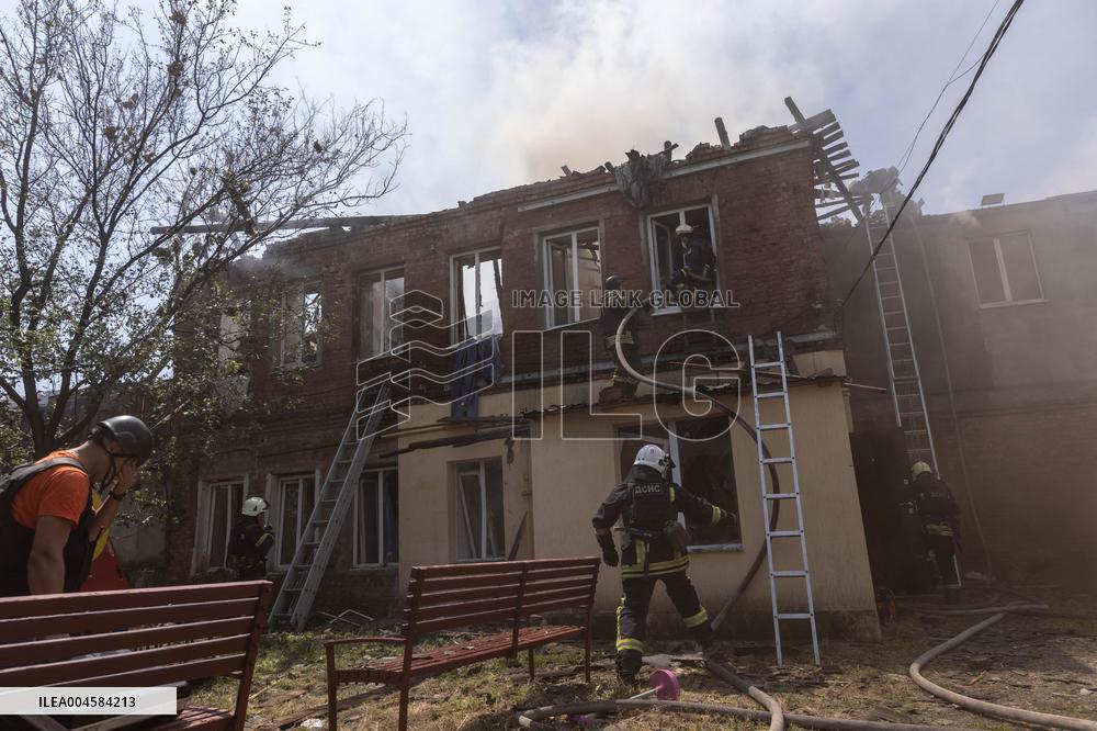 Aftermath Of Russian Drone Strike - Ukraine