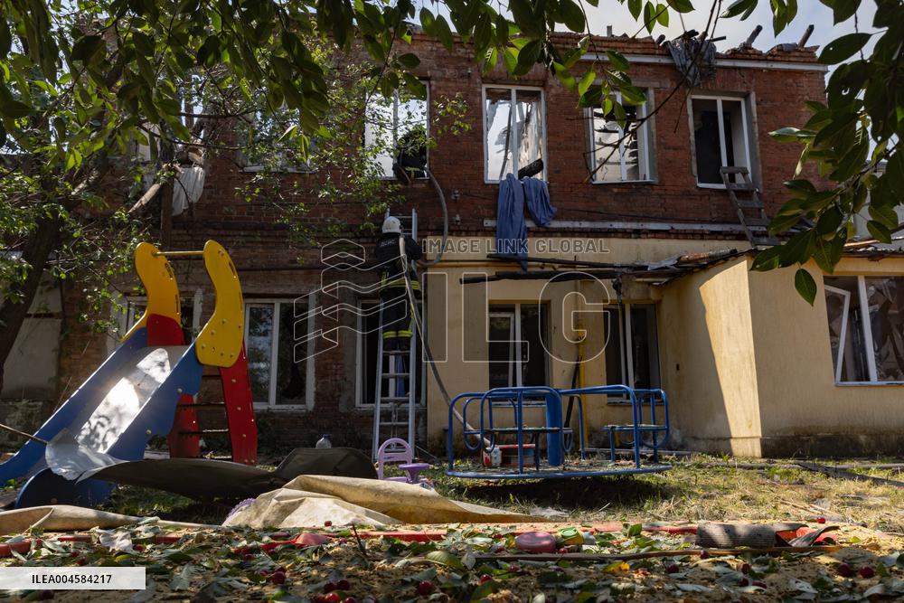 Aftermath Of Russian Drone Strike - Ukraine