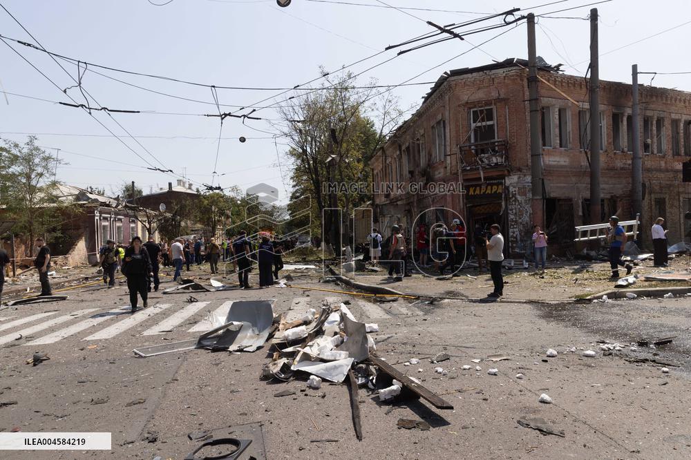 Aftermath Of Russian Drone Strike - Ukraine