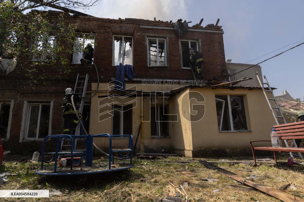 Aftermath Of Russian Drone Strike - Ukraine