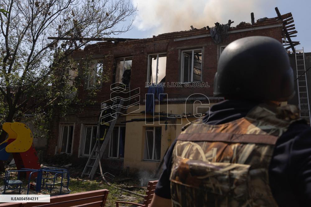 Aftermath Of Russian Drone Strike - Ukraine