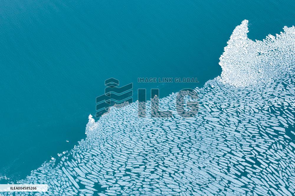 A Snow Scenery Of Qinghai Lake - China