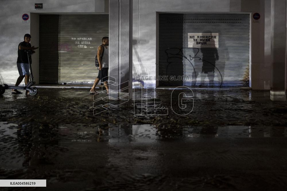 Rainfall Caused By The Storm In The Province Of Barcelona