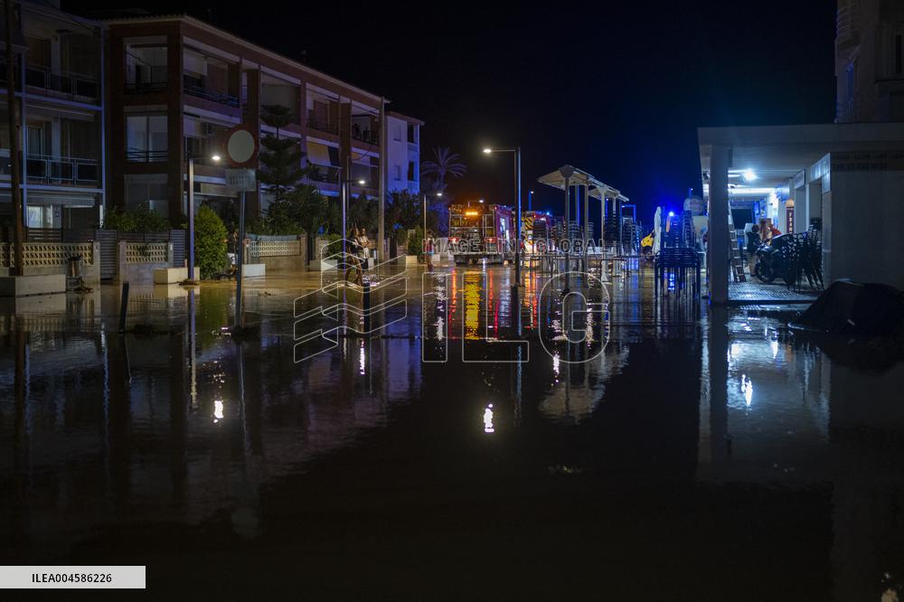 Rainfall Caused By The Storm In The Province Of Barcelona
