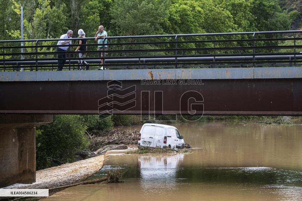 Rainfall Caused By The Storm In The Province Of Barcelona