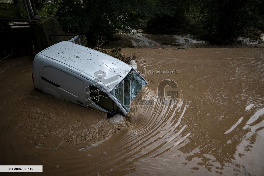 Rainfall Caused By The Storm In The Province Of Barcelona