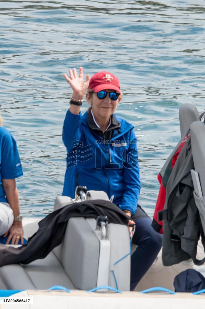 King Juan Carlos Goes Sailing With Infanta Elena - Sanxenxo