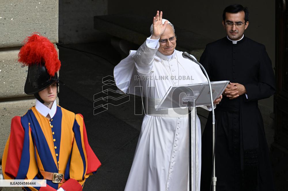 Pope Leo XIV Leads The Angelus Prayer In Castel Gandolfo